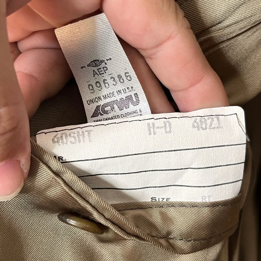 Vtg. Evan‎ Picone Robinsons May Camel Hair Blazer 40SHT Sport Coat Forrest Green